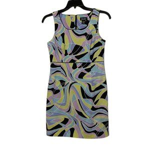 Rafaella Pastel Sleeveless Abstract Pattern Spring Summer Dress Size 10